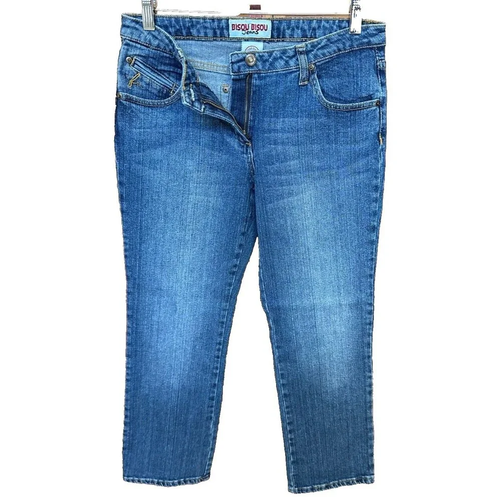 Bisou Bisou Women's VTG Y2K Low Rise Straight Leg Ankle Jeans Size 8